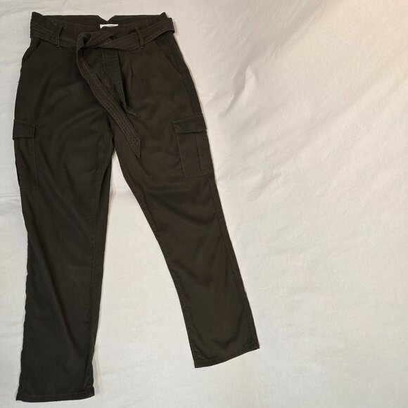GOOD AMERICAN Hunter Green Belt Hi-Rise Drapey Cargo Pant Size 6/28 New NO Tag! - Picture 5 of 16